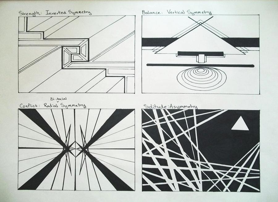 Line Composition 3 Drawing by Sarah Lonthier