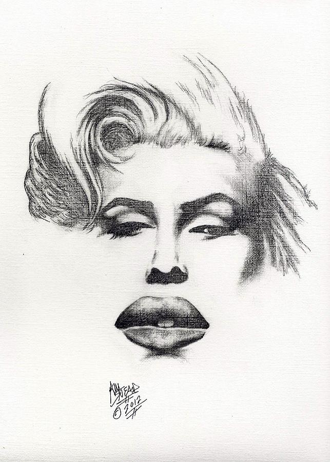 Marilyn Monroe Drawing - Marilyn by <b>Audrey Snead</b> - marilyn-audrey-snead