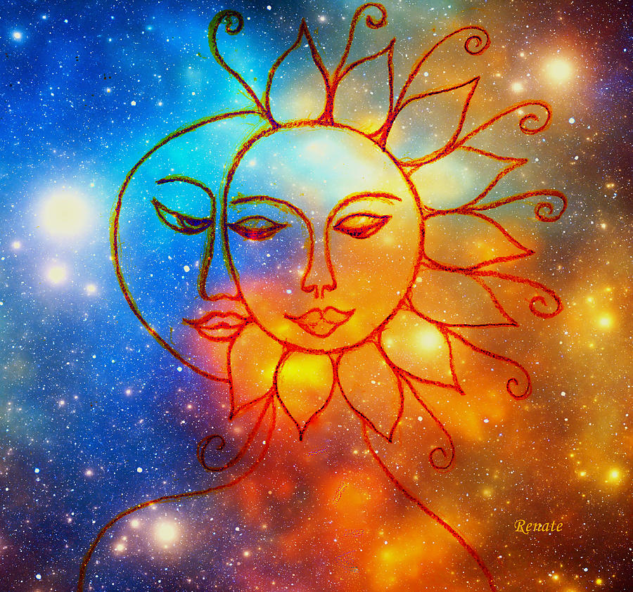 sun and moon drawings tattoo word