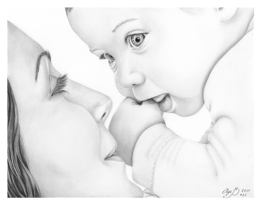 Mother Baby Drawing