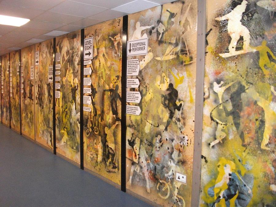 Mural For Sports Corridor Mixed Media by Bournemouth Artist