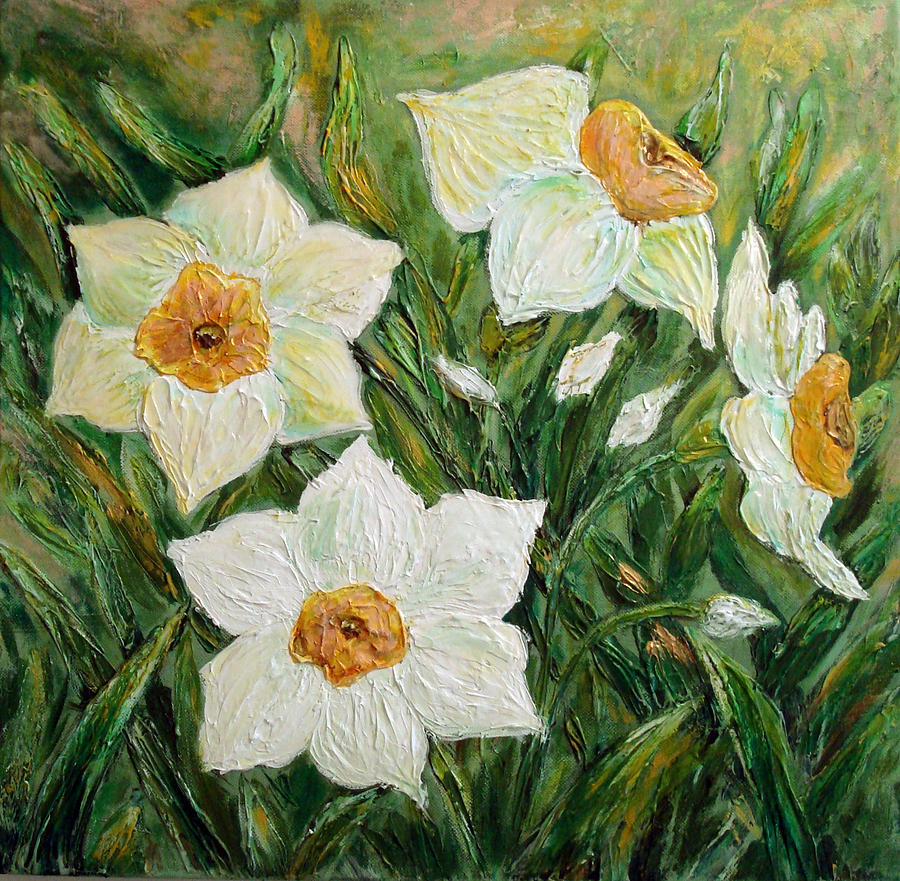   Art gt; Paintings gt; Narcissus Flower Acrylic Painting Paintings