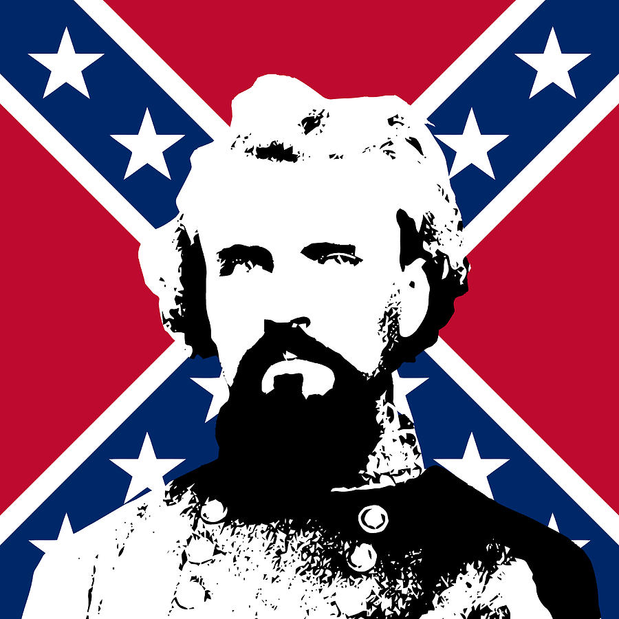 Rebel-Flag-Art Nathan Bedford Forrest And The Rebel Flag by War Is Hell Store