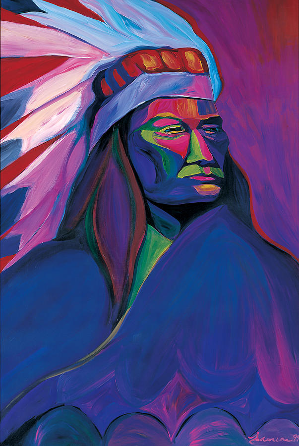 Artistic Native American Imagery Native American Pink And Green