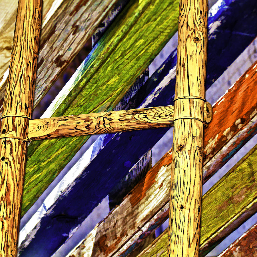 Navajo Ladder Painted Wood Photograph Navajo Ladder Painted Wood Fine