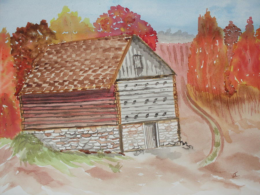 North Carolina Pole Tobacco Barn Painting