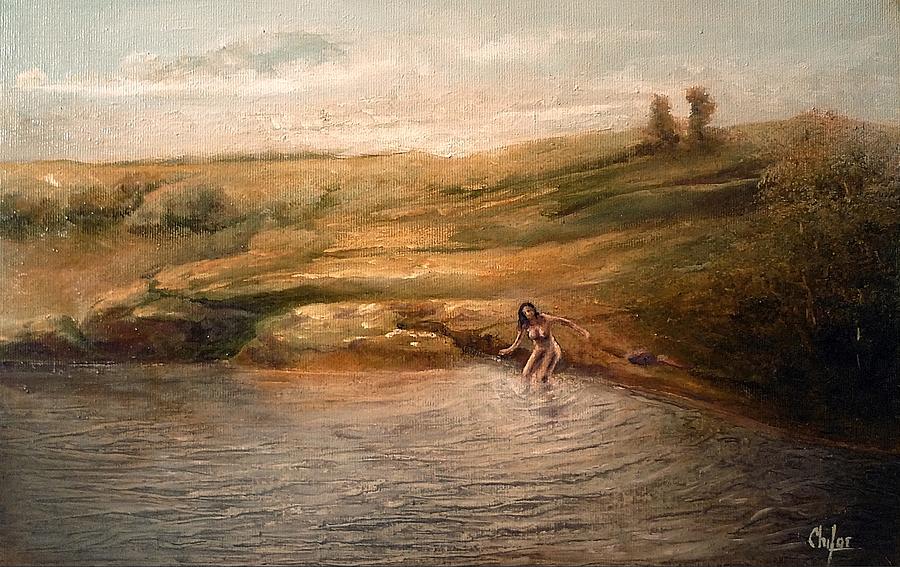 Nude bathing Painting Nude bathing Fine Art Print Vlad Chifor