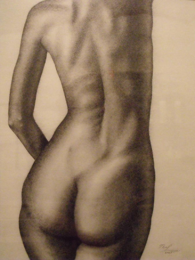 Abstract nude painting nude female study of back neal luea Abstract nude painting