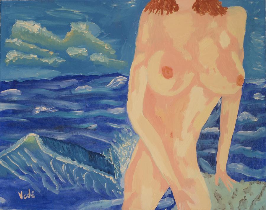 Nude In Ocean Painting By Voda Tenerife Pixels