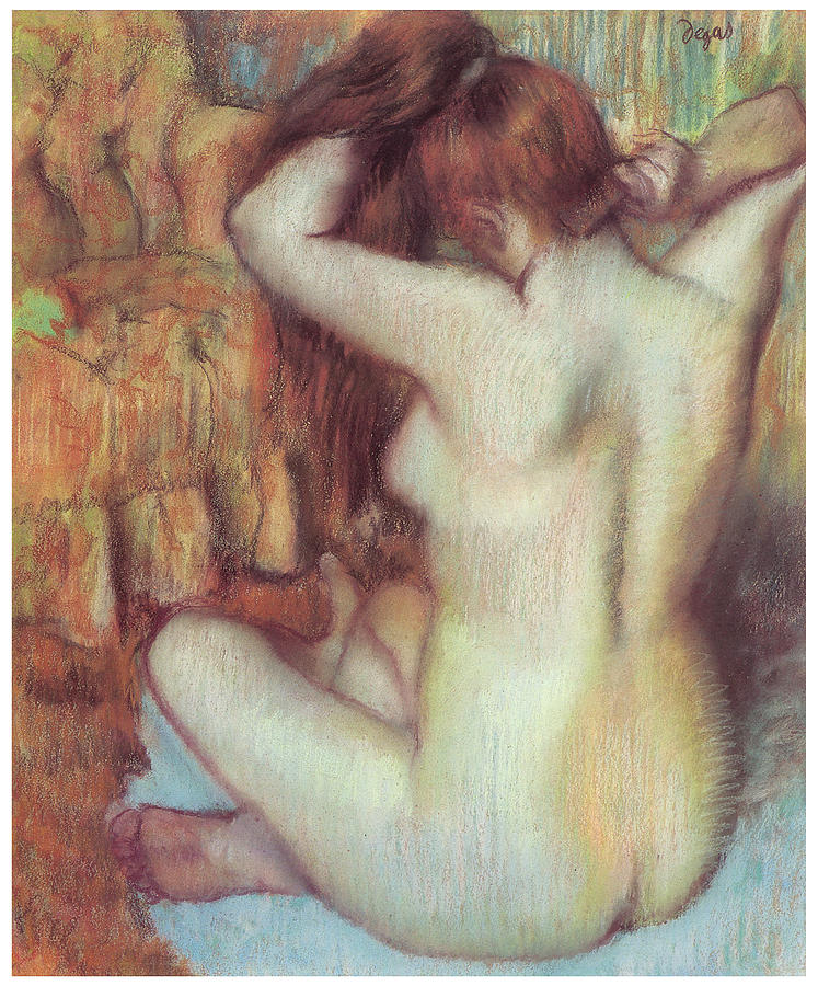 Nude Woman Combing Her Hair Pastel By Edgar Degas Fine Art America