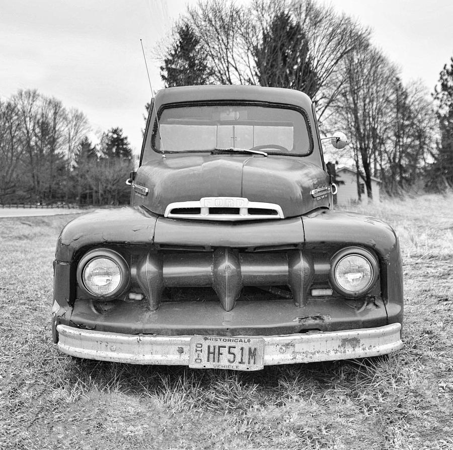 Old Ford Truck In Black And White Photograph by Brian Mollenkopf