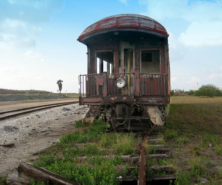 Old Train Caboose Corpus Christi Texas Port Area by Wendell Baggett