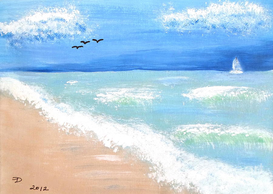 Pelican Beach Sailboat is a painting by Diane Wigstone which was 