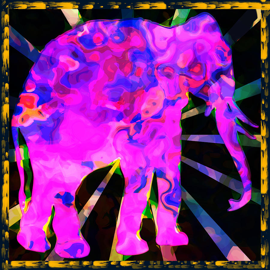 Pink Elephant Abstract by David G Paul