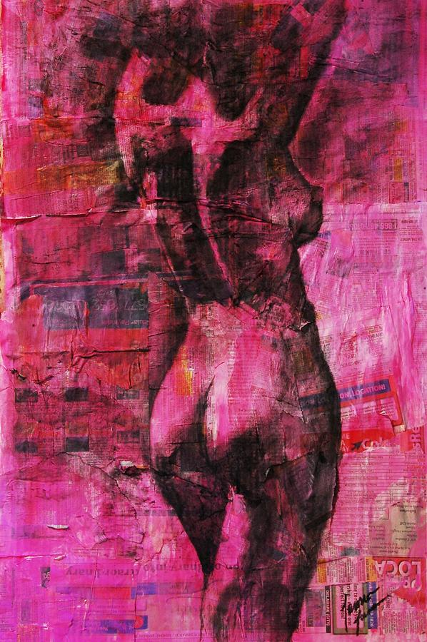 Pink Nude Mixed Media Pink Nude Fine Art Print Lauren Luna