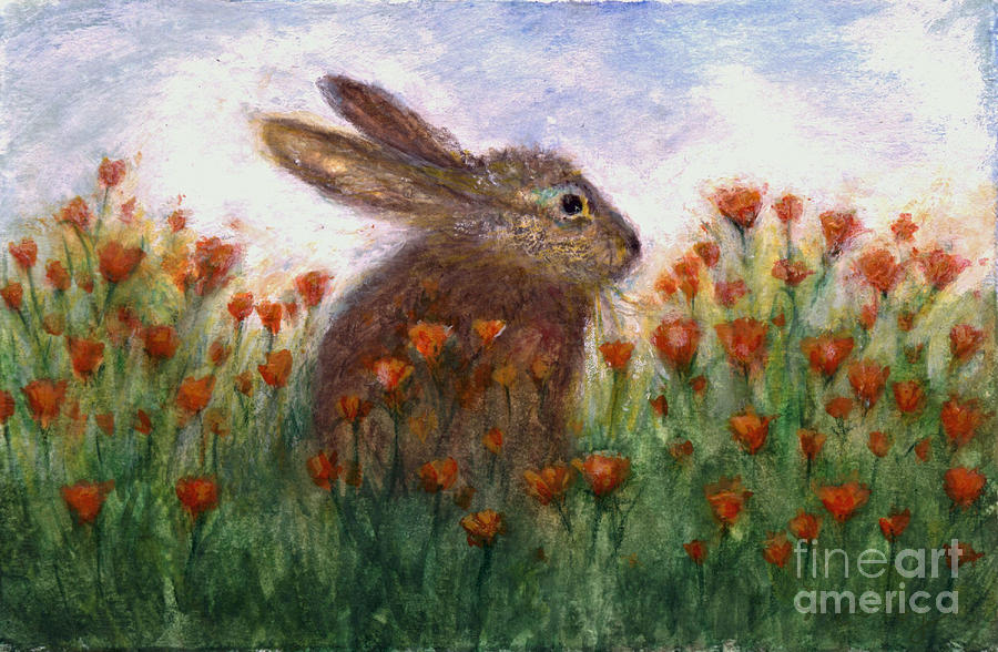 Poppy Bunny, Peinture de Maureen Ida Farley http://images.fineartamerica.com/images-medium-large/poppy-bunny-maureen-ida-farley.jpg