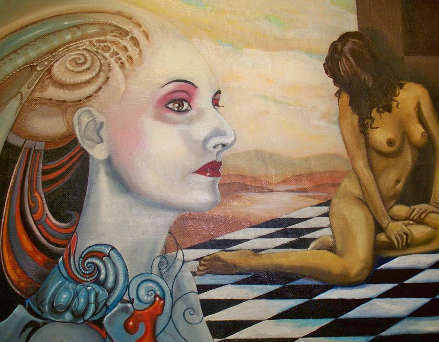 Queen Of Black Hearts Painting