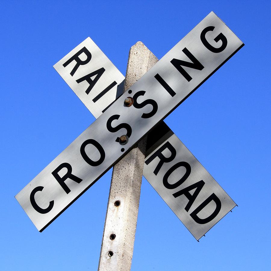 Railroad Photograph - Railroad Crossing Sign by Unknown