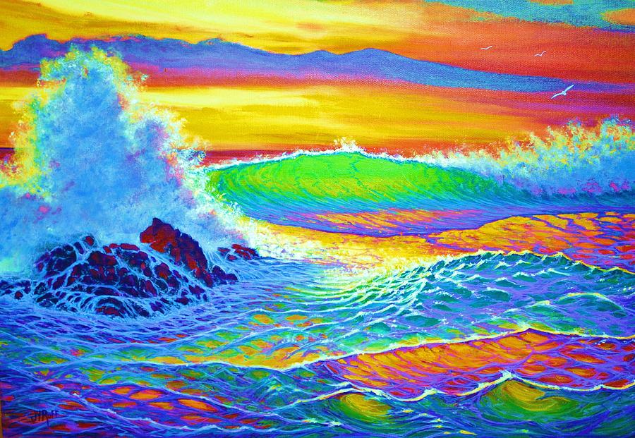 Rainbow Sunset Painting Rainbow Sunset Fine Art Print