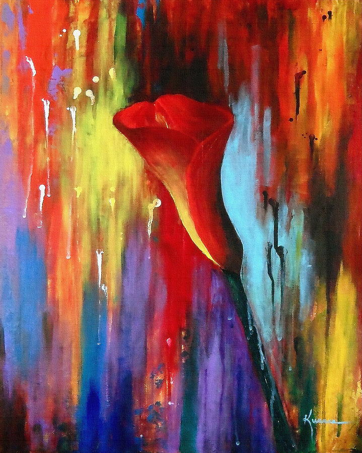 Red Calla Lily Painting by Kume Bryant