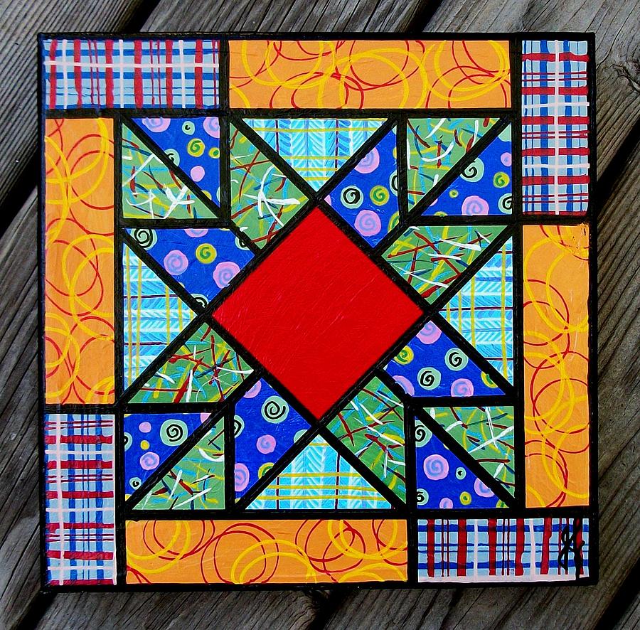 Red Diamond Quilt Pattern by Jim Harris