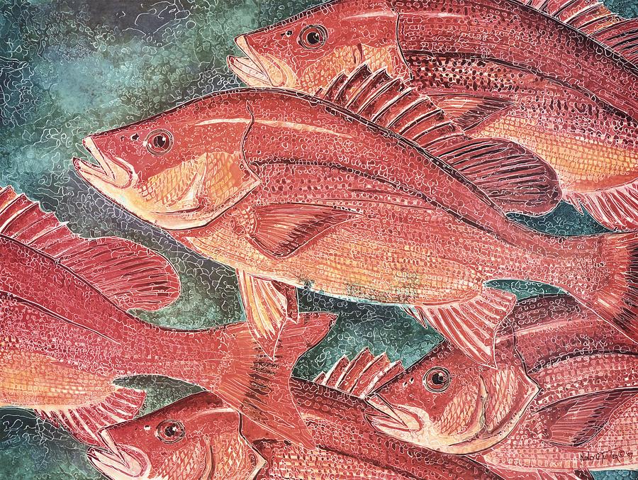 Red Snapper by Nancy M Garrett - Red Snapper Painting - Red Snapper ...