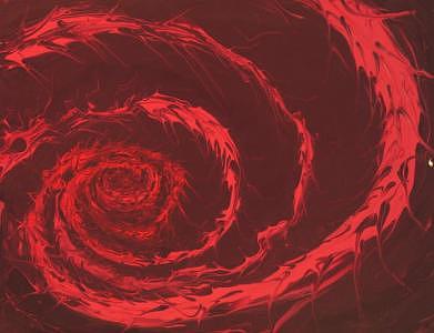  - red-spiral-finger-painting-lw-boyer-a3846