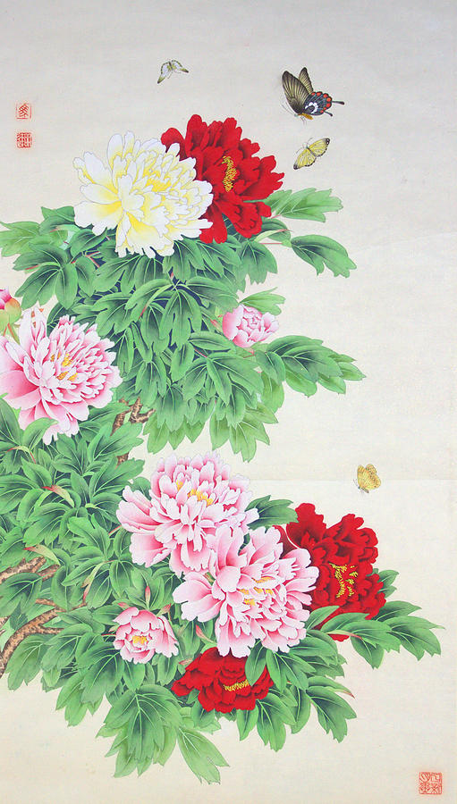 Red And White Peonies [1952]