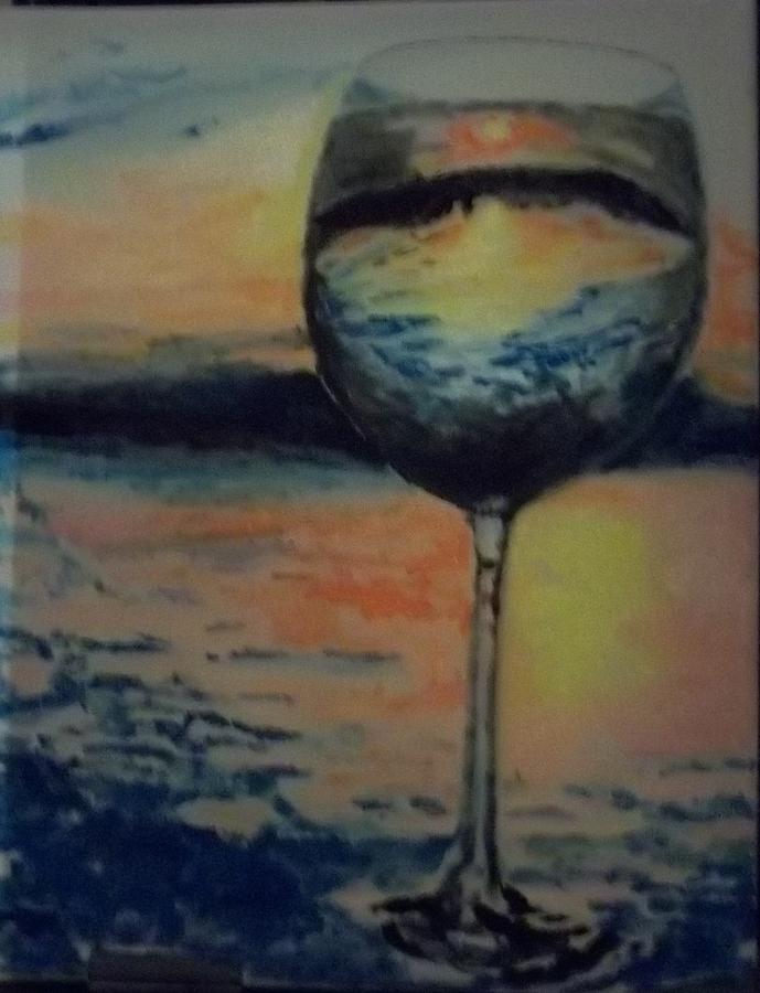 Reflections In A Wine Glass Painting By Joseph Falco Fine Art America