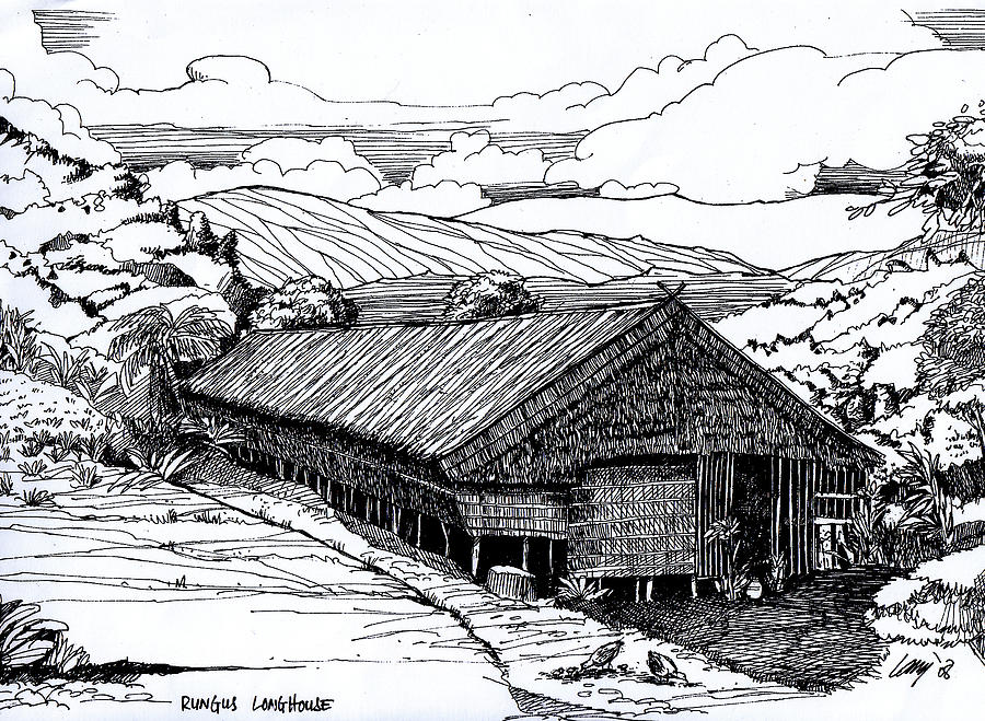 Rungus Longhouse Drawing
