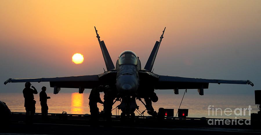 Sailors Prepare An Fa 18c Hornet Photograph By Stocktrek Images Fine