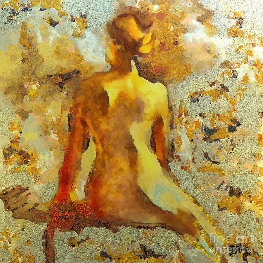 Seated Nude After Klimt Painting By Dragica Micki Fortuna Fine Art