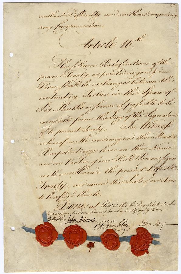 Second Page Of Treaty Of Paris 1783. At Photograph By Everett