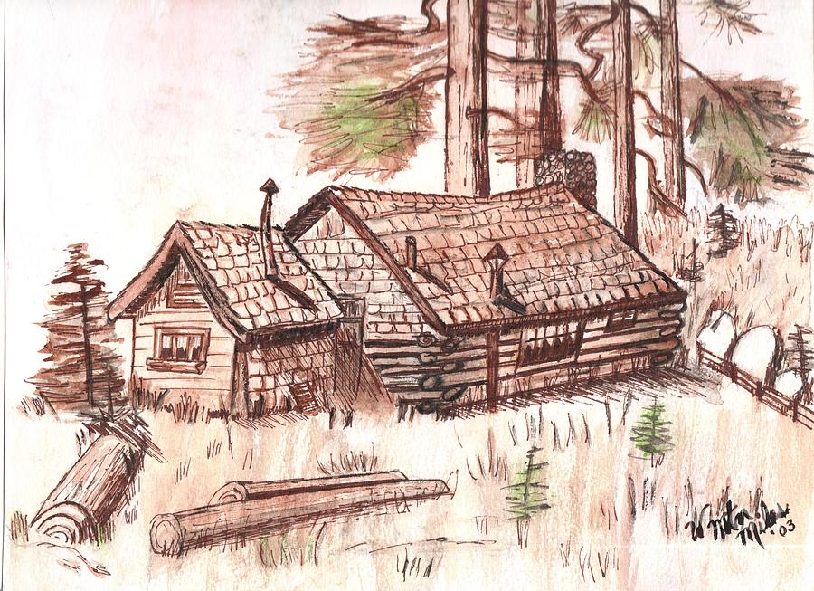 Pencil Drawing Of Log Cabin | Joy Studio Design Gallery - Best Design