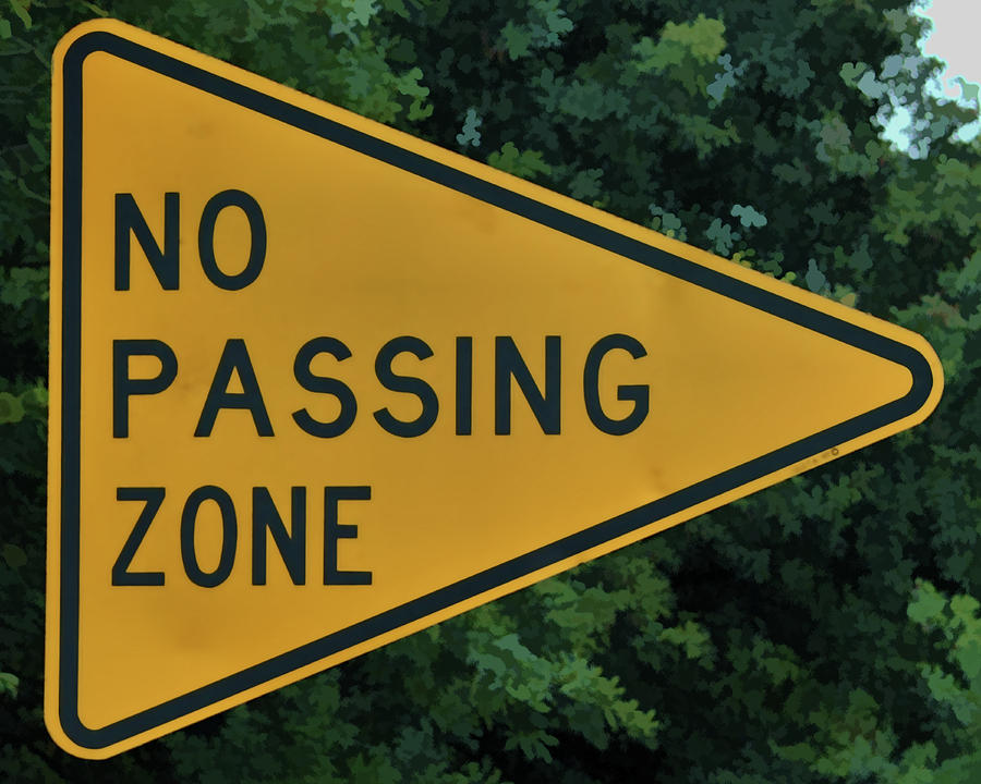 no passing zone sign significado