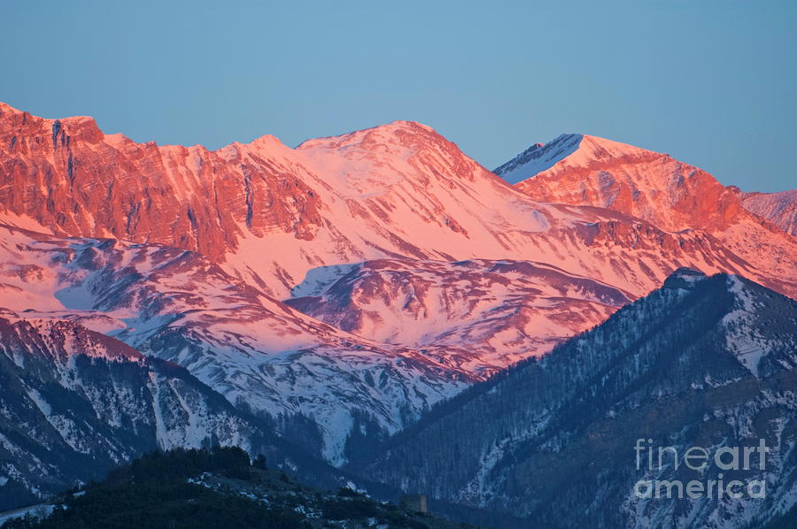 Snowy Mountain Sunset