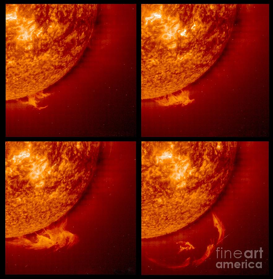 Solar Prominence Sequence Soho Image Photograph By Solar And Heliospheric Observatory Consortium