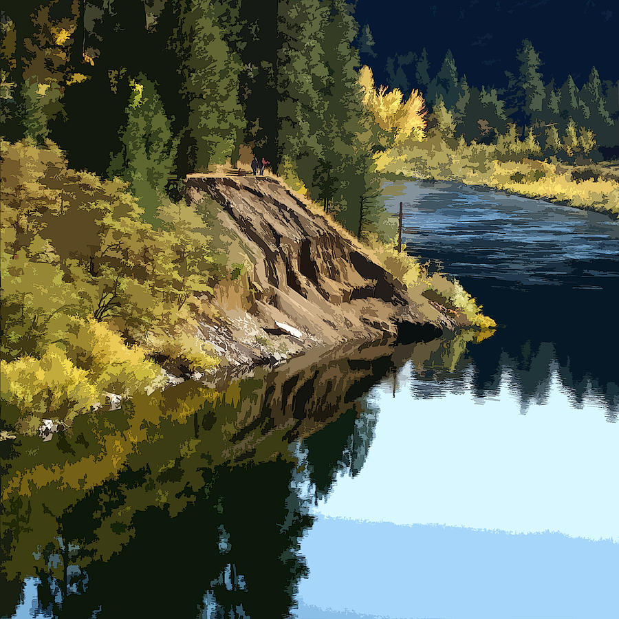 Spokane River Bank In Autumn Photograph by Ben Upham III