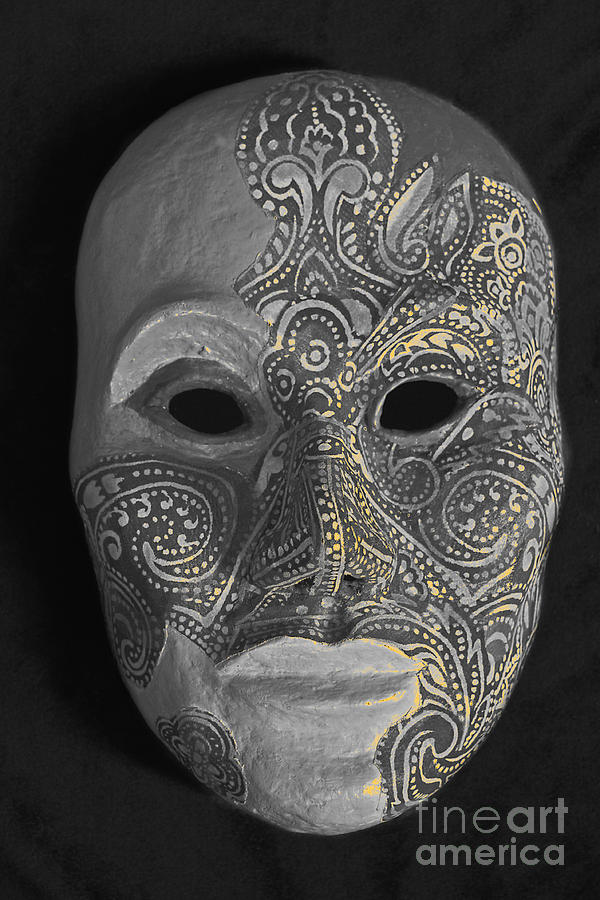 Tattooed Mask In Grey