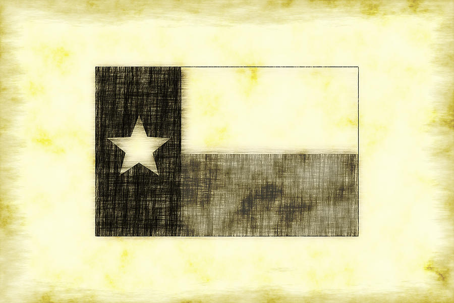 Texas Flag Old Drawing Digital Art By Vicki Podesta Fine Art America