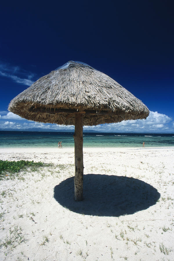 Thatch Palapa Umbrella On Beach Photograph By James Forte