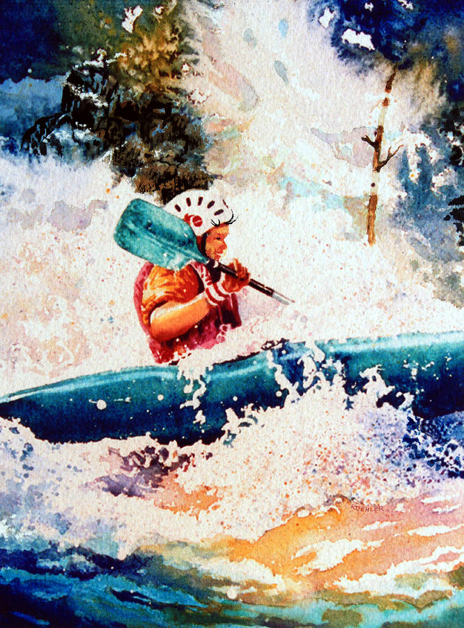 The Kayak Racer 18 Painting By Hanne Lore Koehler Fine Art America