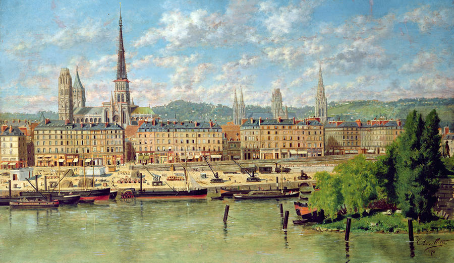 The Port At Rouen Painting