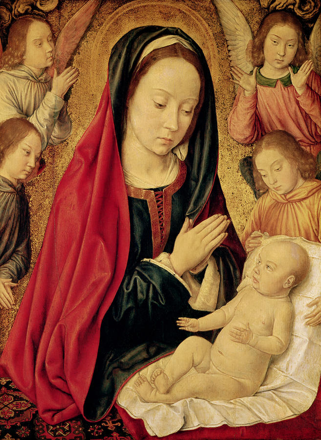 The Virgin and Child Adored by Angels Painting - The Virgin and Child Adored by Angels Fine Art Print