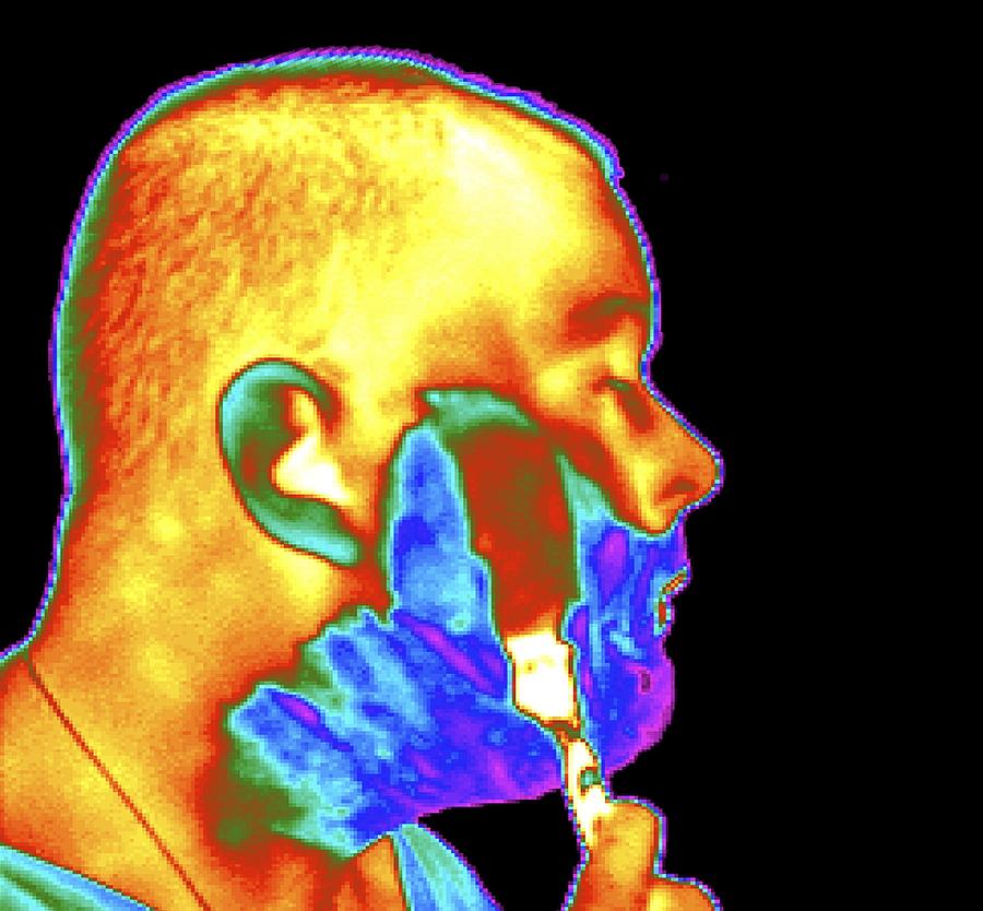 Thermogram Of A Man Shaving Photograph By Dr Arthur Tucker Fine Art