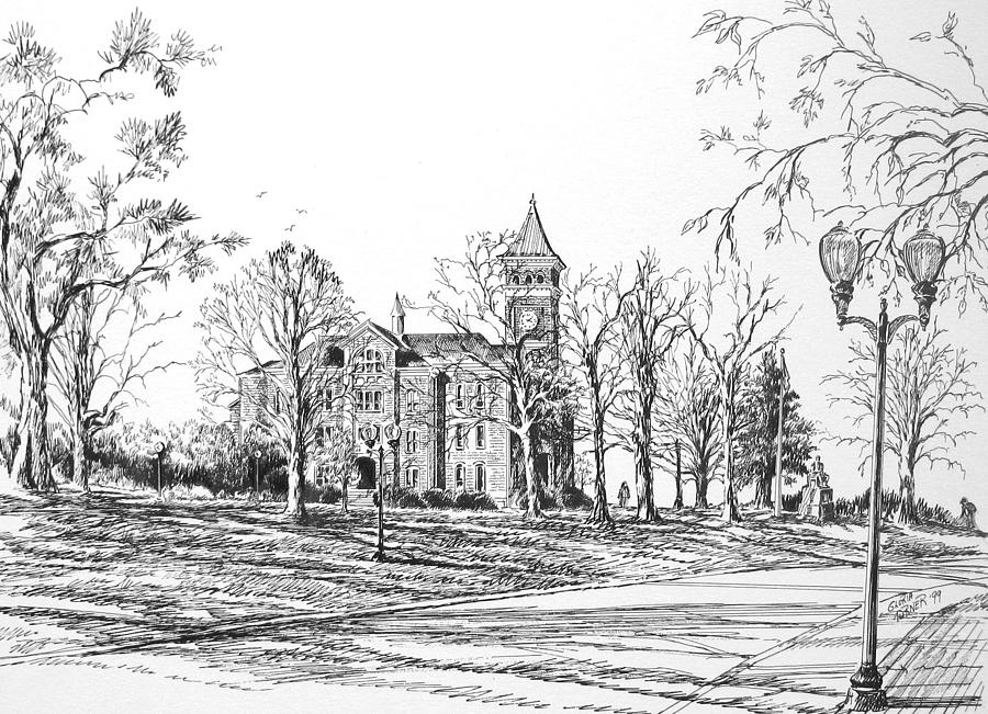 Tillman Hall Clemson University Drawing - Tillman Hall Clemson 