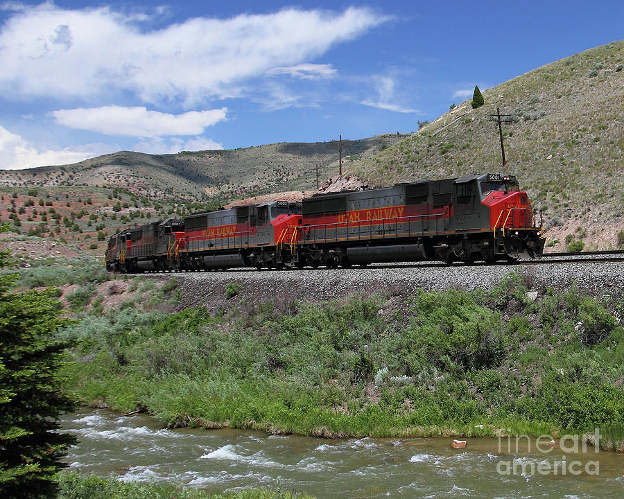 Utah Railway Helper In Price Canyon Utah by Malcolm Howard