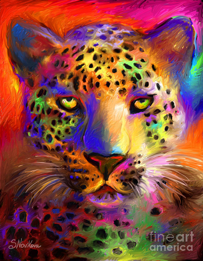 Vibrant Leopard Painting by Svetlana Novikova