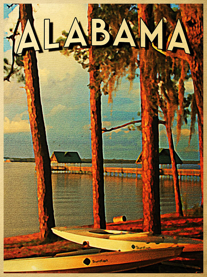Vintage Alabama Orange Beach Digital Art by Flo Karp