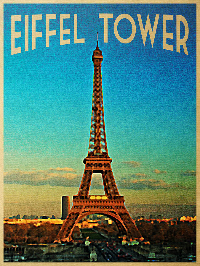 Vintage Eiffel Tower Digital Art By Flo Karp